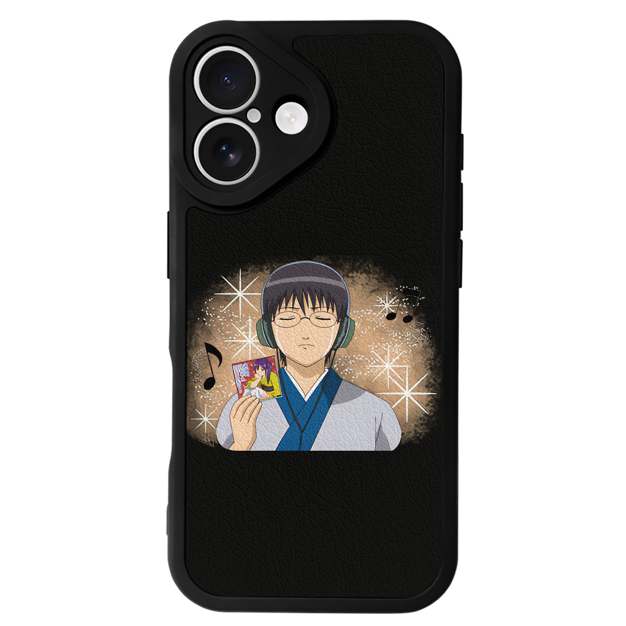 （画像用） ぎんたま 坂田銀時（さかたぎんとき） 神楽 志村新八（しむら しんぱち） GINTAMA Sakata Gintoki Kagura Shimura Shinpachi 【iPhone 16シリーズ対応】シリコンスマホケース（レザー調） 材質：シリコン